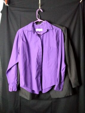 Men's Purple Dress Shirt with Point Collar